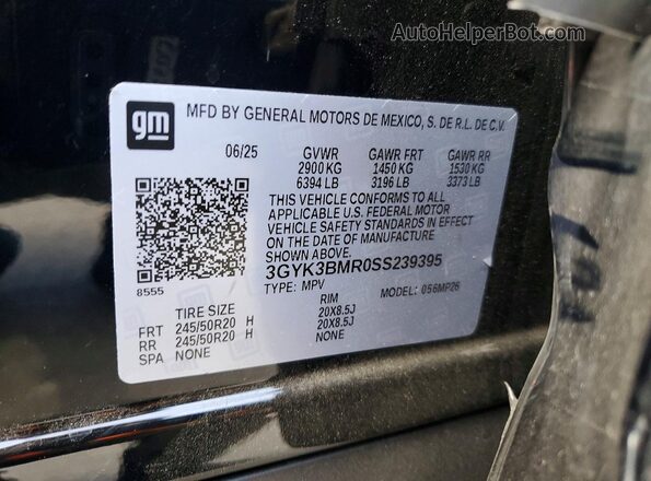 3GYK3BMR0SS239395 2025 CADILLAC OPTIQ Black VIN կոդի պիտակի տեսք
