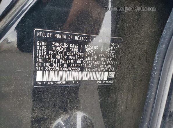 3HGGK5H4XKM705550 2019 HONDA FIT Black Engine compartment view