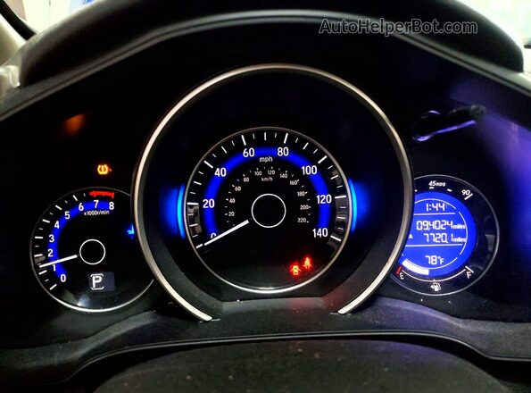 3HGGK5H65KM749344 2019 HONDA FIT Blue ხელსაწყოთა პანელის ხედი