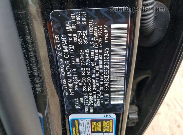 3KMJBCDE2SE013345 2025 HYUNDAI TUCSON Black Widok naklejki z numerem VIN