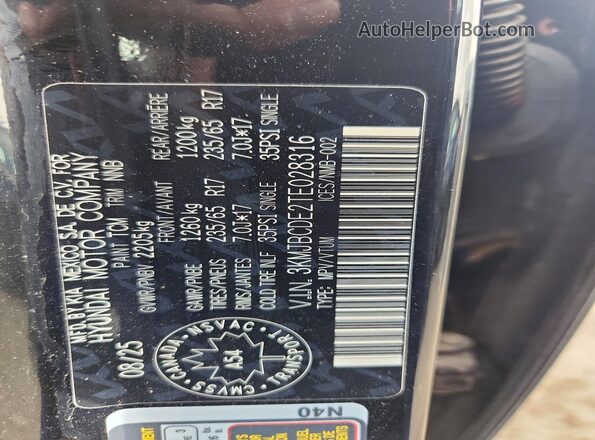 3KMJBCDE2TE028316 2026 HYUNDAI TUCSON Black Vista del compartimento del motor