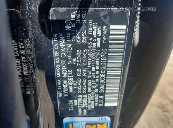 3KMJBCDEXSE018700 2025 HYUNDAI TUCSON Black Widok naklejki z numerem VIN