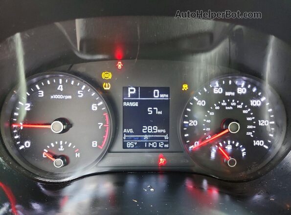 3KPA24AB2KE158503 2019 KIA RIO Gray Սարքավորումների վահանակի տեսք