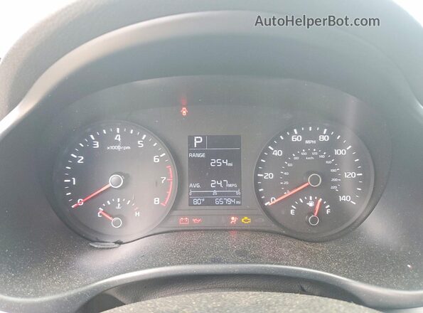 3KPA24AB3KE165654 2019 KIA RIO Silver Սարքավորումների վահանակի տեսք