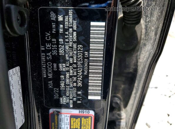 3KPA24AD1PE530129 2023 KIA RIO Black Շարժիչի բաժամունքի տեսք