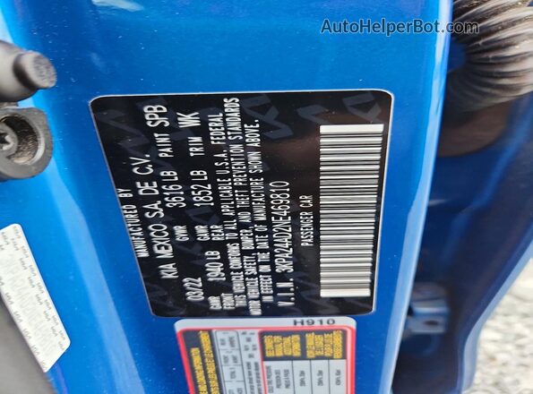 3KPA24AD2NE469810 2022 KIA RIO Blue 