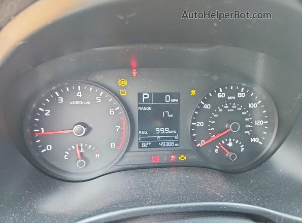 3KPA24AD4LE303303 2020 KIA RIO Black Սարքավորումների վահանակի տեսք
