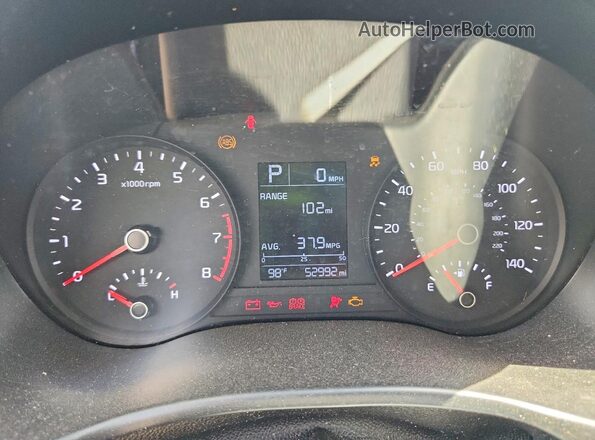 3KPA24AD4LE353733 2020 KIA RIO White Սարքավորումների վահանակի տեսք
