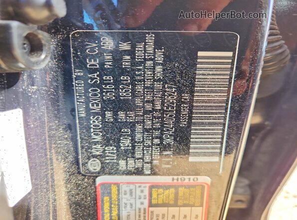 3KPA24AD5LE296247 2020 KIA RIO Black Вид наклейки з VIN-кодом