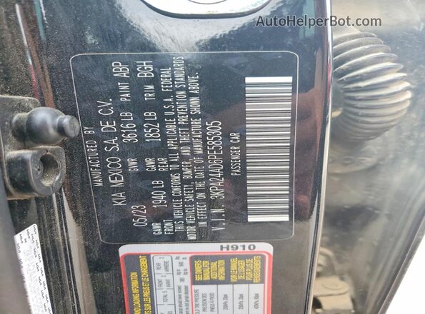 3KPA24AD6PE585305 2023 KIA RIO Black Engine compartment view