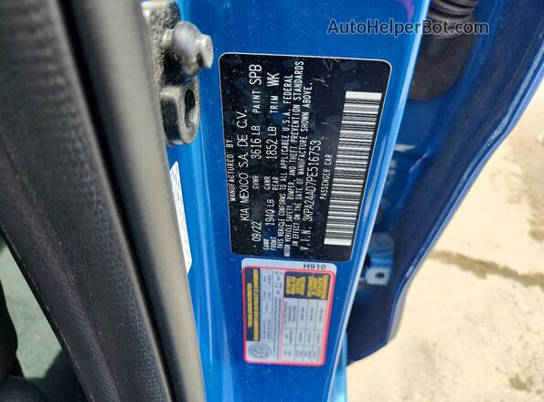 3KPA24AD7PE516753 2023 KIA RIO Blue Widok naklejki z numerem VIN