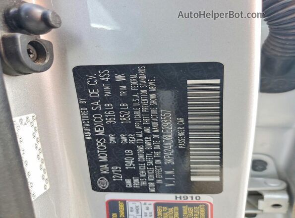 3KPA24AD8LE298557 2020 KIA RIO Silver Շարժիչի բաժամունքի տեսք