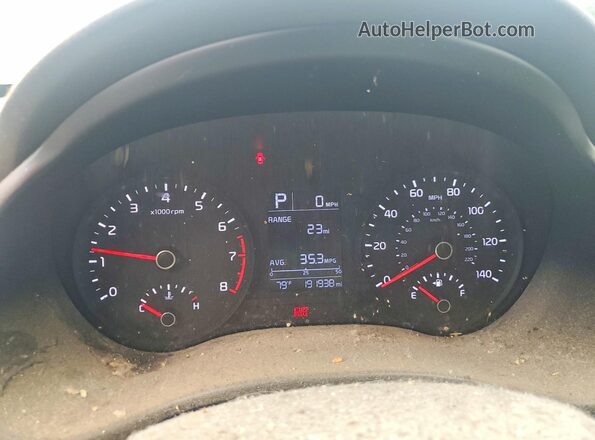 3KPA24AD8LE329709 2020 KIA RIO White Instrument cluster view
