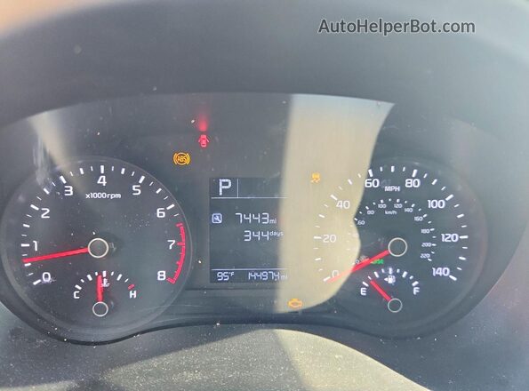 3KPA24ADXLE317352 2020 KIA RIO Gray Սարքավորումների վահանակի տեսք