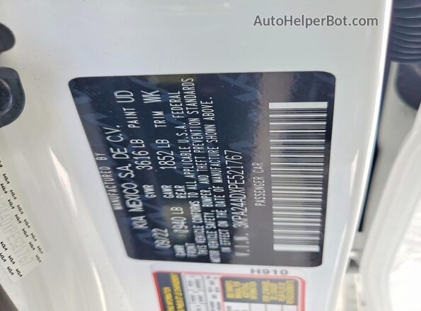 3KPA24ADXPE521767 2023 KIA RIO White ძრავის განყოფილების ხედი