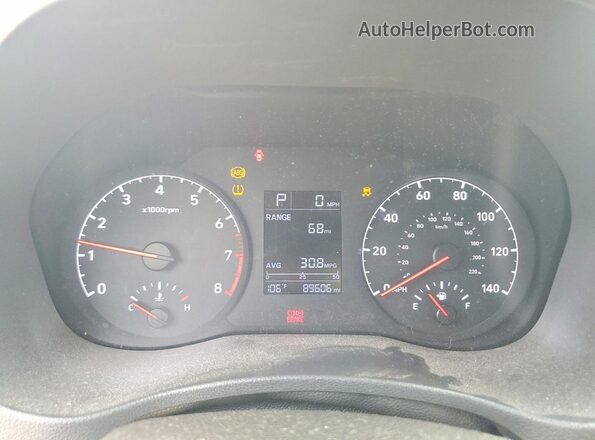 3KPC24A31JE021665 2018 HYUNDAI ACCENT Red Instrument cluster view