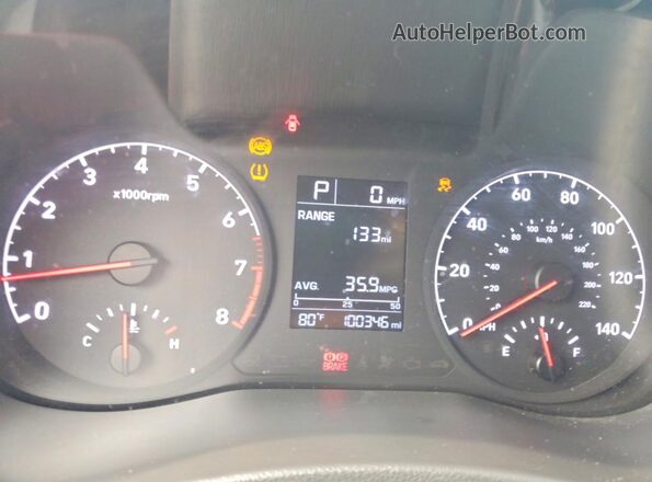 3KPC24A33KE043748 2019 HYUNDAI ACCENT White Vista del cuadro de instrumentos