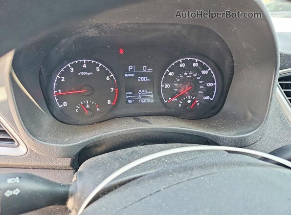 3KPC24A34KE046903 2019 HYUNDAI ACCENT Black Вид щитка приладів