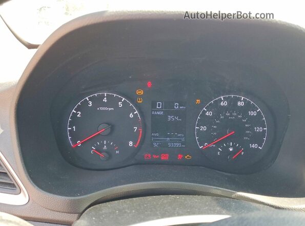 3KPC24A35KE077500 2019 HYUNDAI ACCENT Серебряный Вид щитка приборов