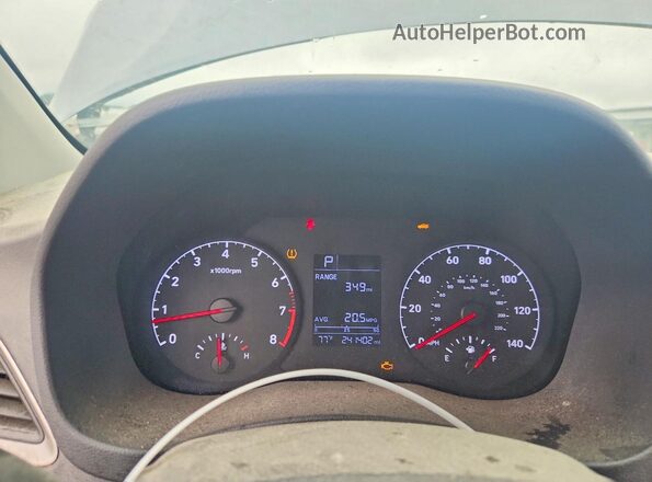 3KPC24A36JE033343 2018 HYUNDAI ACCENT Gray ხელსაწყოთა პანელის ხედი