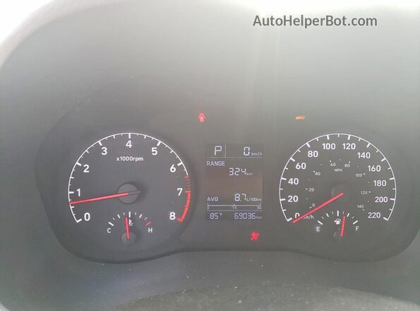 3KPC24A36KE055876 2019 HYUNDAI ACCENT Red Вид щитка приладів