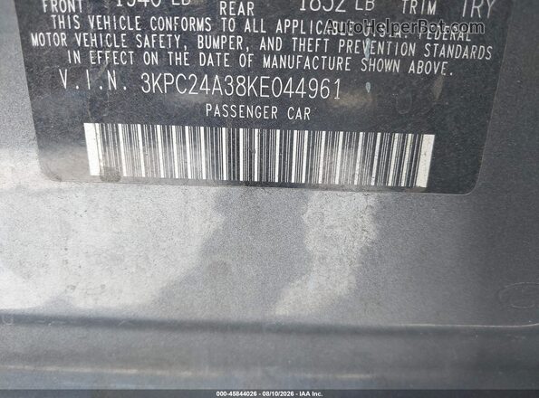 3KPC24A38KE044961 2019 HYUNDAI ACCENT Серый Вид подкапотного пространства