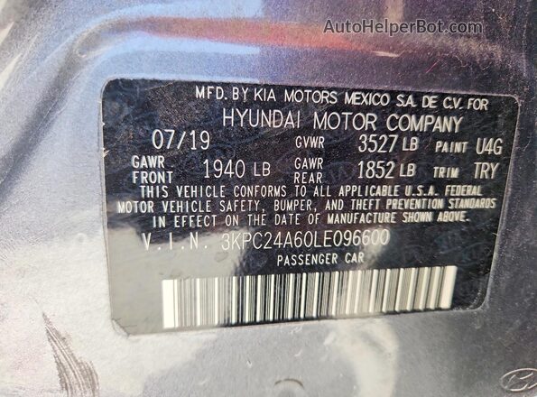 3KPC24A60LE096600 2020 HYUNDAI ACCENT Silver Widok komory silnika