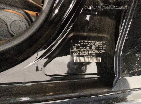 3KPC24A60LE123116 2020 HYUNDAI ACCENT Черный Вид подкапотного пространства