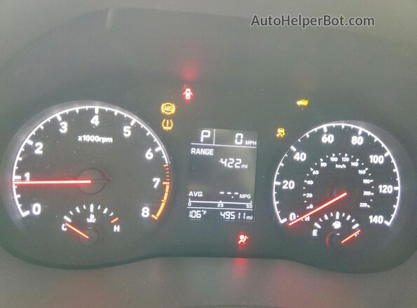 3KPC24A69LE092187 2020 HYUNDAI ACCENT White ხელსაწყოთა პანელის ხედი