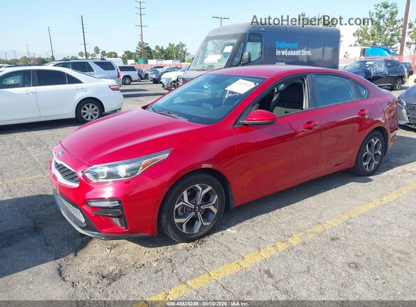 3KPF24AD1ME267769 2021 KIA FORTE Red Առջևի ձախ երեք քառորդ տեսարան
