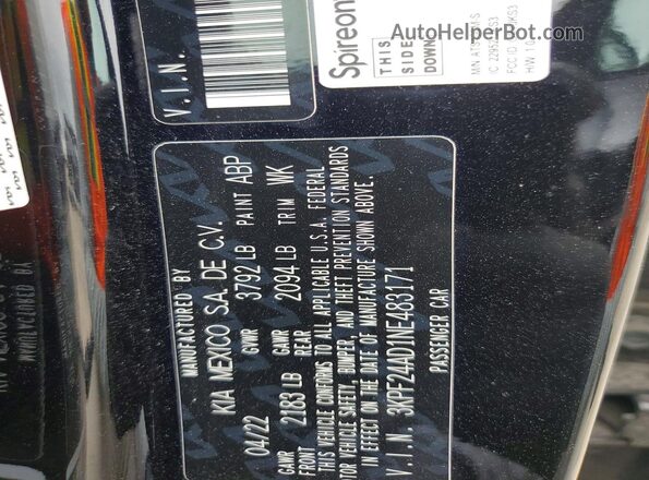 3KPF24AD1NE483171 2022 KIA FORTE Black Вид підкапотного простору