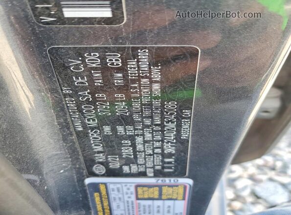 3KPF24AD2ME345086 2021 KIA FORTE Gray VIN կոդի պիտակի տեսք