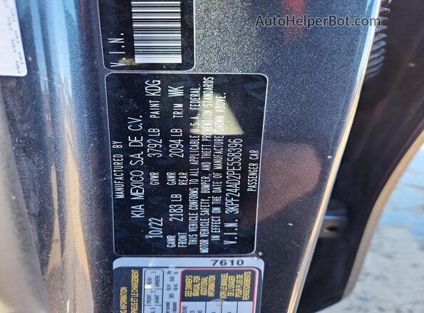 3KPF24AD2PE558396 2023 KIA FORTE Gray 
