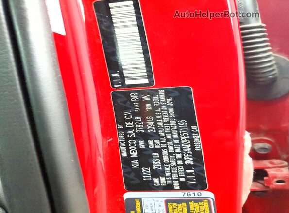 3KPF24AD2PE571195 2023 KIA FORTE Красный Вид подкапотного пространства