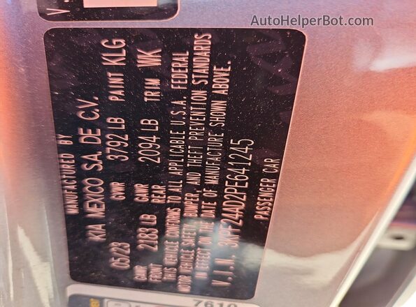 3KPF24AD2PE641245 2023 KIA FORTE Silver ძრავის განყოფილების ხედი