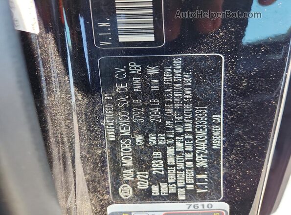 3KPF24AD3ME339331 2021 KIA FORTE Black Vista del compartimento del motor