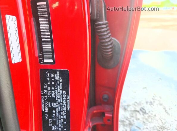 3KPF24AD3NE444209 2022 KIA FORTE Red ძრავის განყოფილების ხედი