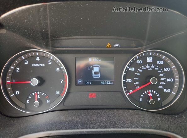 3KPF24AD4KE135778 2019 KIA FORTE Red Vista del cuadro de instrumentos