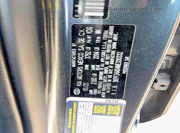 3KPF24AD4ME330332 2021 KIA FORTE Gray ძრავის განყოფილების ხედი
