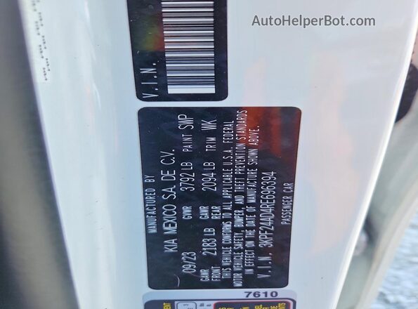 3KPF24AD4RE696394 2024 KIA FORTE Белый Вид подкапотного пространства