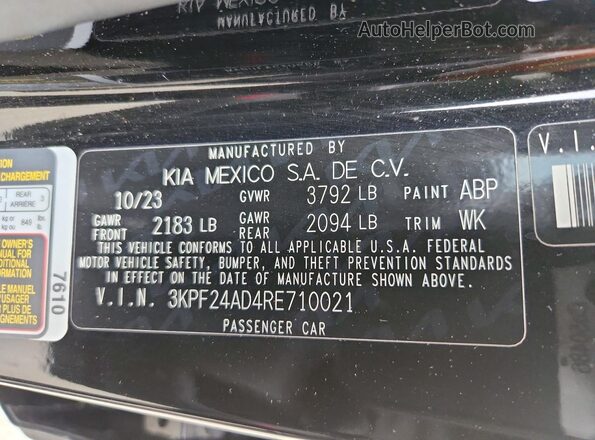 3KPF24AD4RE710021 2024 KIA FORTE Black Вид підкапотного простору