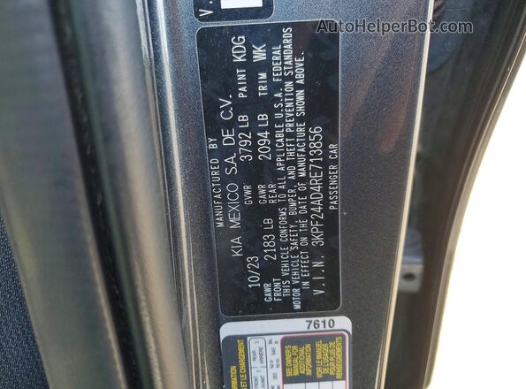 3KPF24AD4RE713856 2024 KIA FORTE Gray Engine compartment view