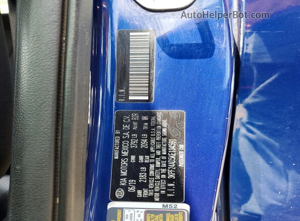3KPF24AD5KE134591 2019 KIA FORTE Синий Вид подкапотного пространства