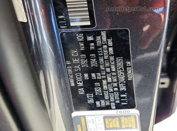 3KPF24AD5PE508091 2023 KIA FORTE Gray Vista del compartimento del motor