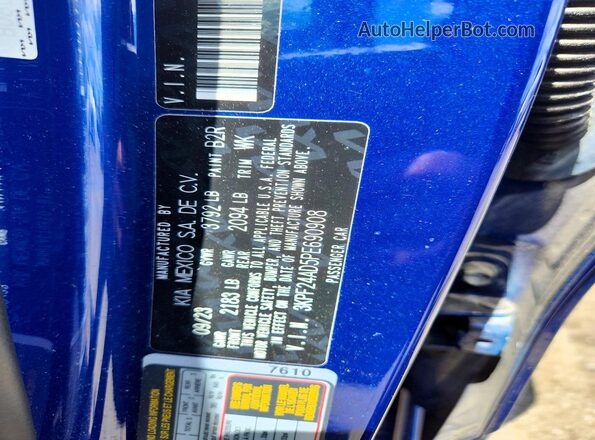 3KPF24AD5PE690908 2023 KIA FORTE Blue Widok naklejki z numerem VIN