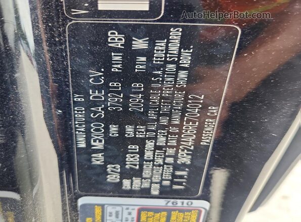 3KPF24AD6RE704012 2024 KIA FORTE Black Շարժիչի բաժամունքի տեսք