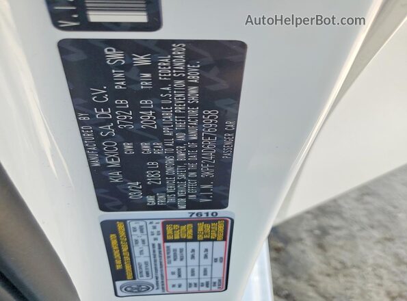 3KPF24AD6RE769958 2024 KIA FORTE Белый Вид наклейки с VIN-кодом