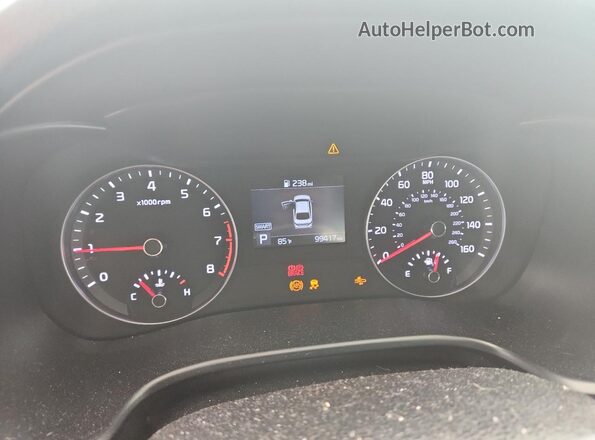3KPF24AD7KE116285 2019 KIA FORTE Blue Vista del cuadro de instrumentos