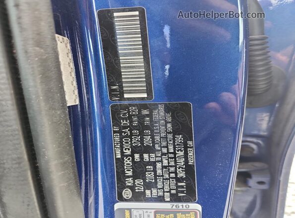 3KPF24AD7ME317994 2021 KIA FORTE Синий Вид подкапотного пространства