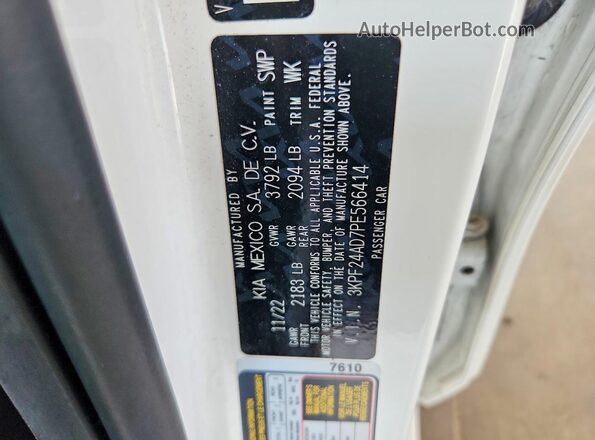 3KPF24AD7PE566414 2023 KIA FORTE White Вид підкапотного простору